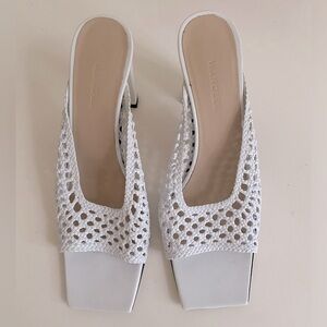 Wandler Isa white lattice heeled mule- size 39